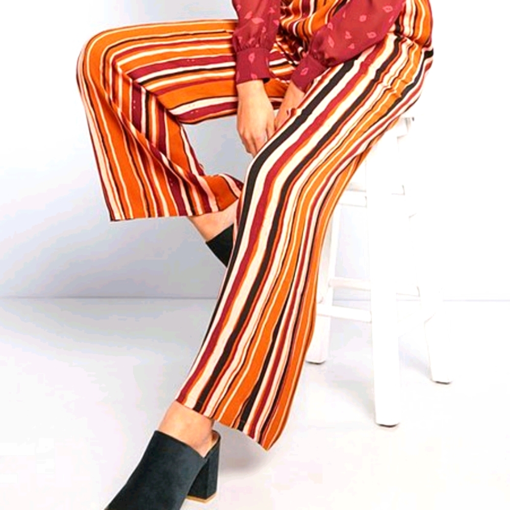 Modcloth Stripe Palazzo Pants Wide Leg